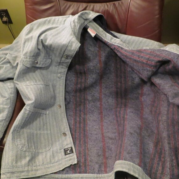 pointer brand blanket lined fisher stripe jacket mens xl - Picture 5 of 5